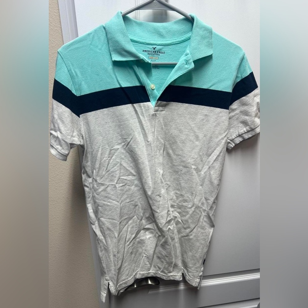 American Eagle Outfitters Blue Polo Shirt Classic Style